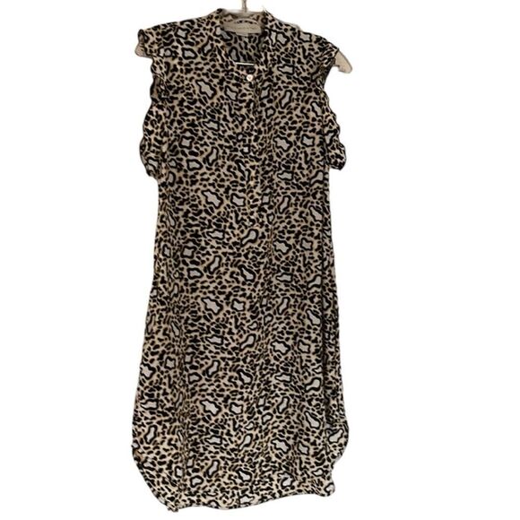 Stella McCartney Women’s Size 40 US 8 Mini Dress Tan Black Animal Print - Picture 1 of 5